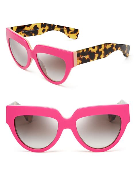 prada catwalk sunglasses pink|Prada cat eye studded sunglasses.